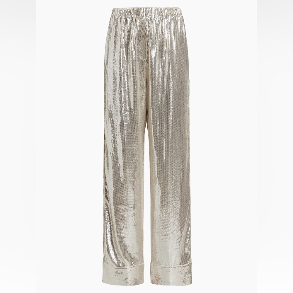 Ronny Kobo Collection Silver Wide Leg Pants